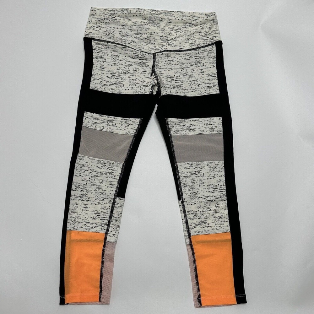 Splits Fifty Nine 59‎ Women's Size XS 7/8 Leggings Pants Black Orange Gray Mesh
